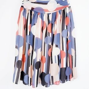 J. Peterman  100% Silk Polka‎ Dot Print Full Skirt Size 6 Lined